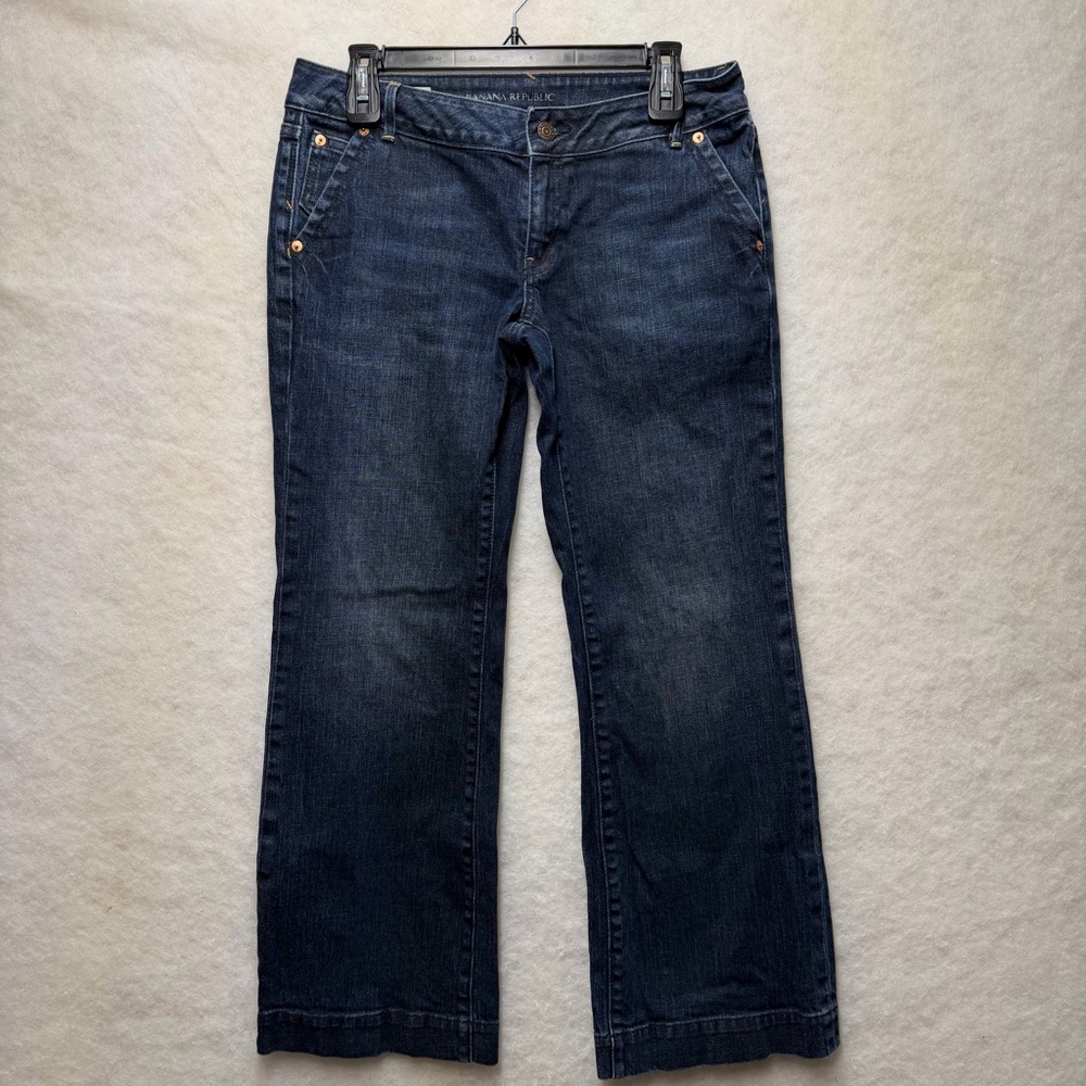 Banana Republic Women's Urban Boot Cut Jeans Dark Wash Stretch Size 6P Petite